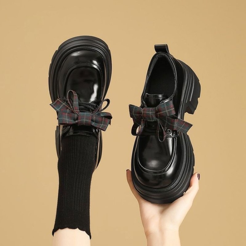 Women Sweet Plaid Bow Platform - Oxford Lace Up Women review and price