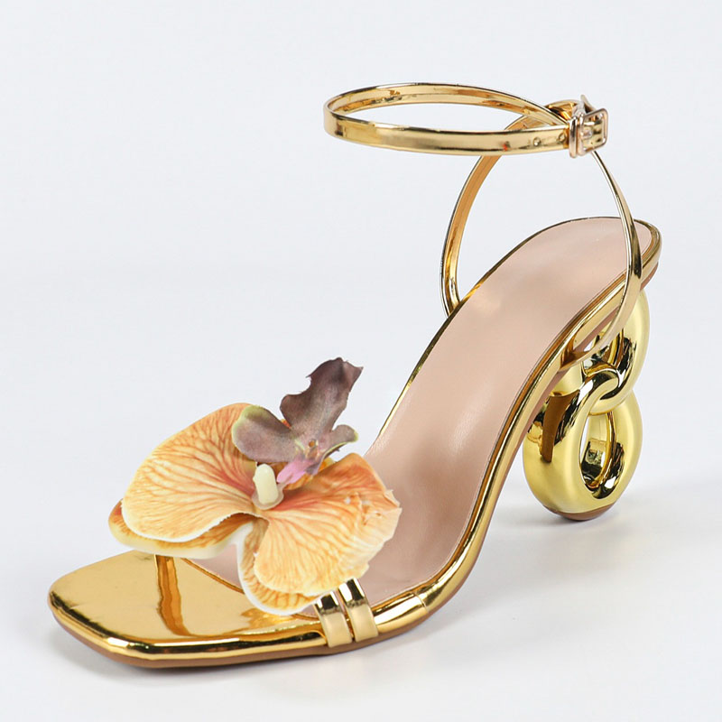 Aneikeh Golden Open Toe Buckle - Women'S Shoes Quality review and price