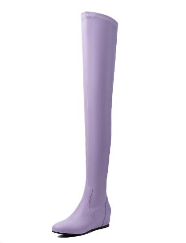 Women Lavender Solid Stretch O - Sock Boot Women review and price