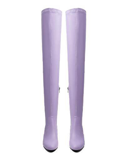 Lavender Solid Stretch Over Th - Sock Boot Women review and price