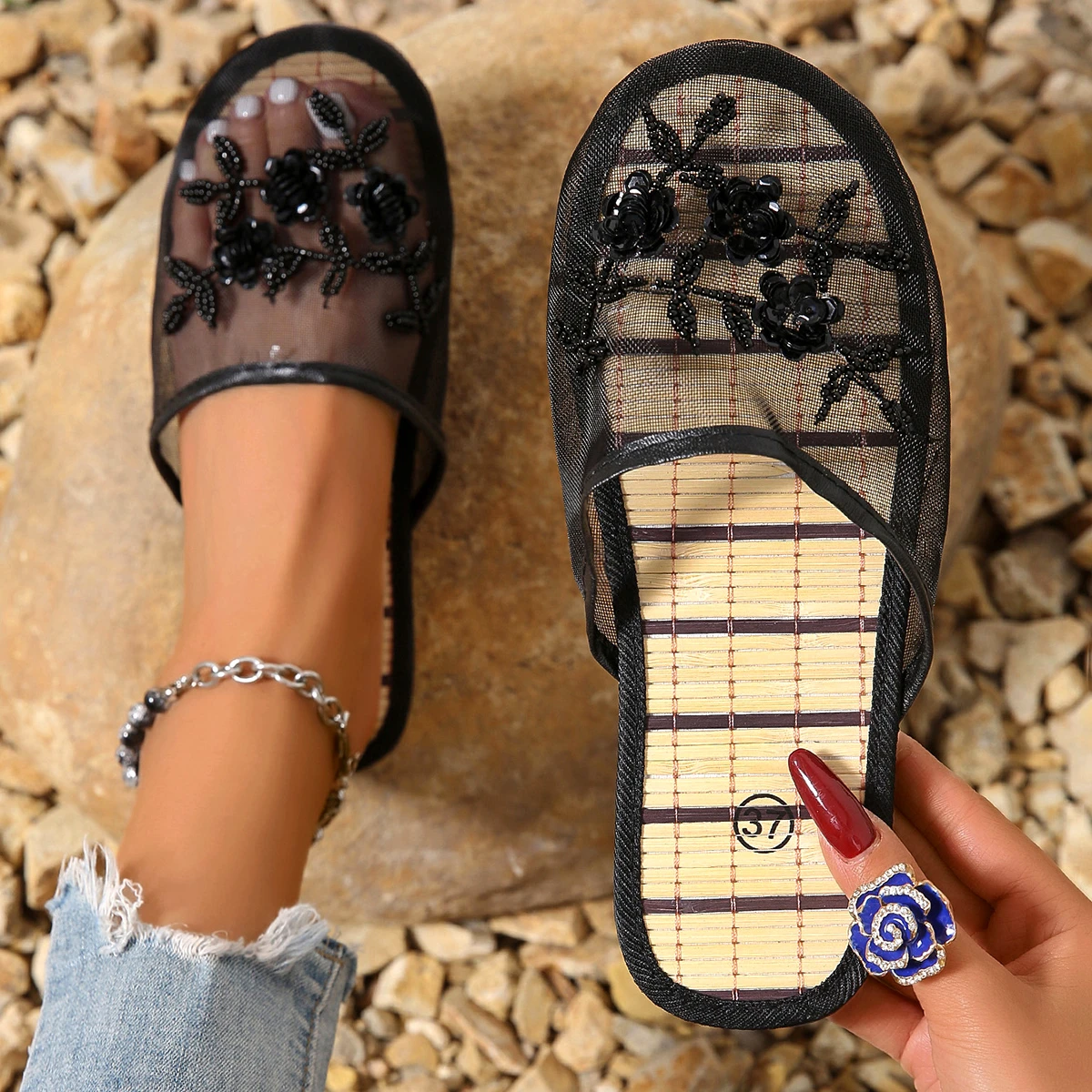 Ladies Mesh Closed Toe Slide S - Mule Slip On review and price